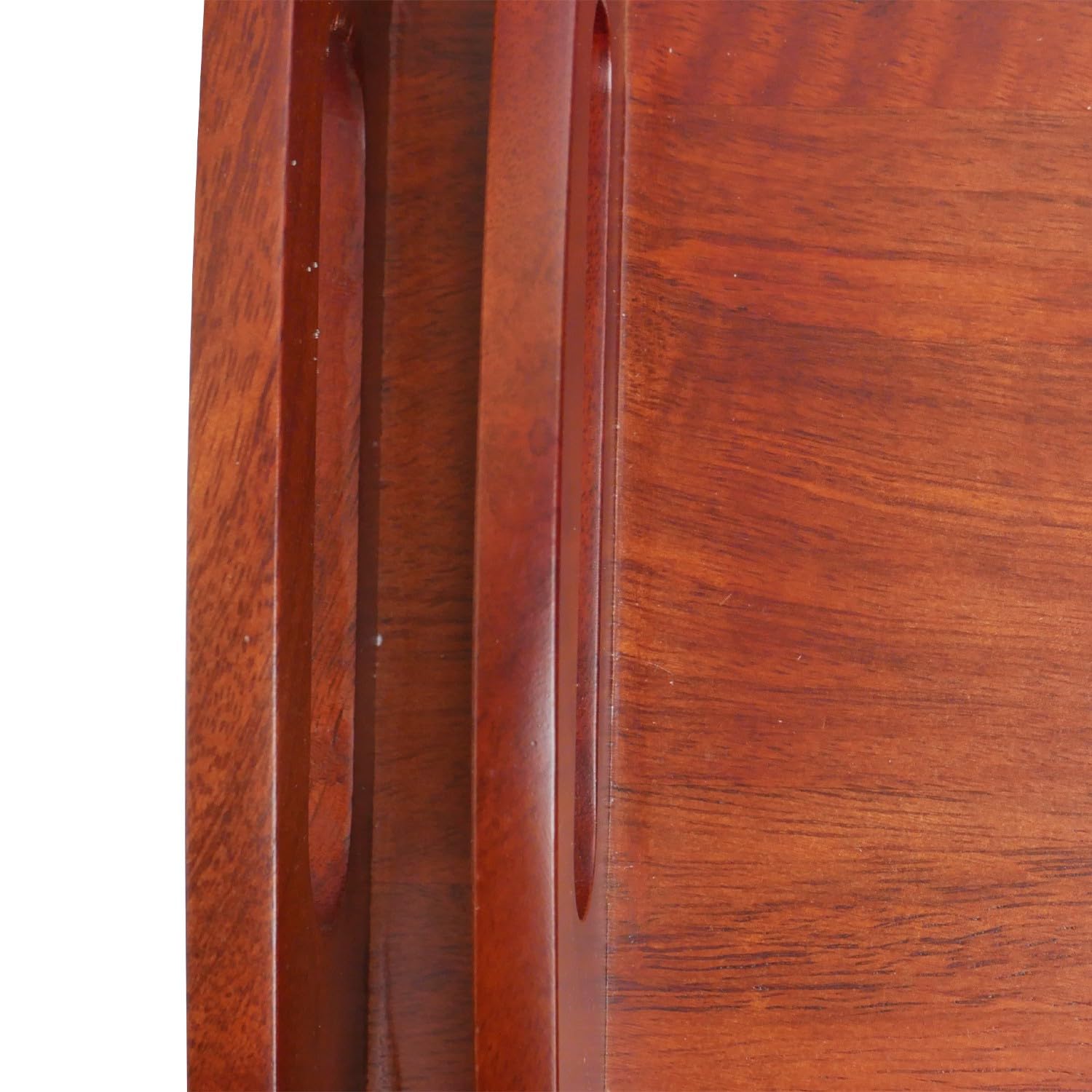 Brick Brown ® Bandeja de madera de alta calidad hecha a mano para servir | Bandeja de té para servir | Bandeja para mesa de comedor, acabado rectangular de caoba (juego de 2)