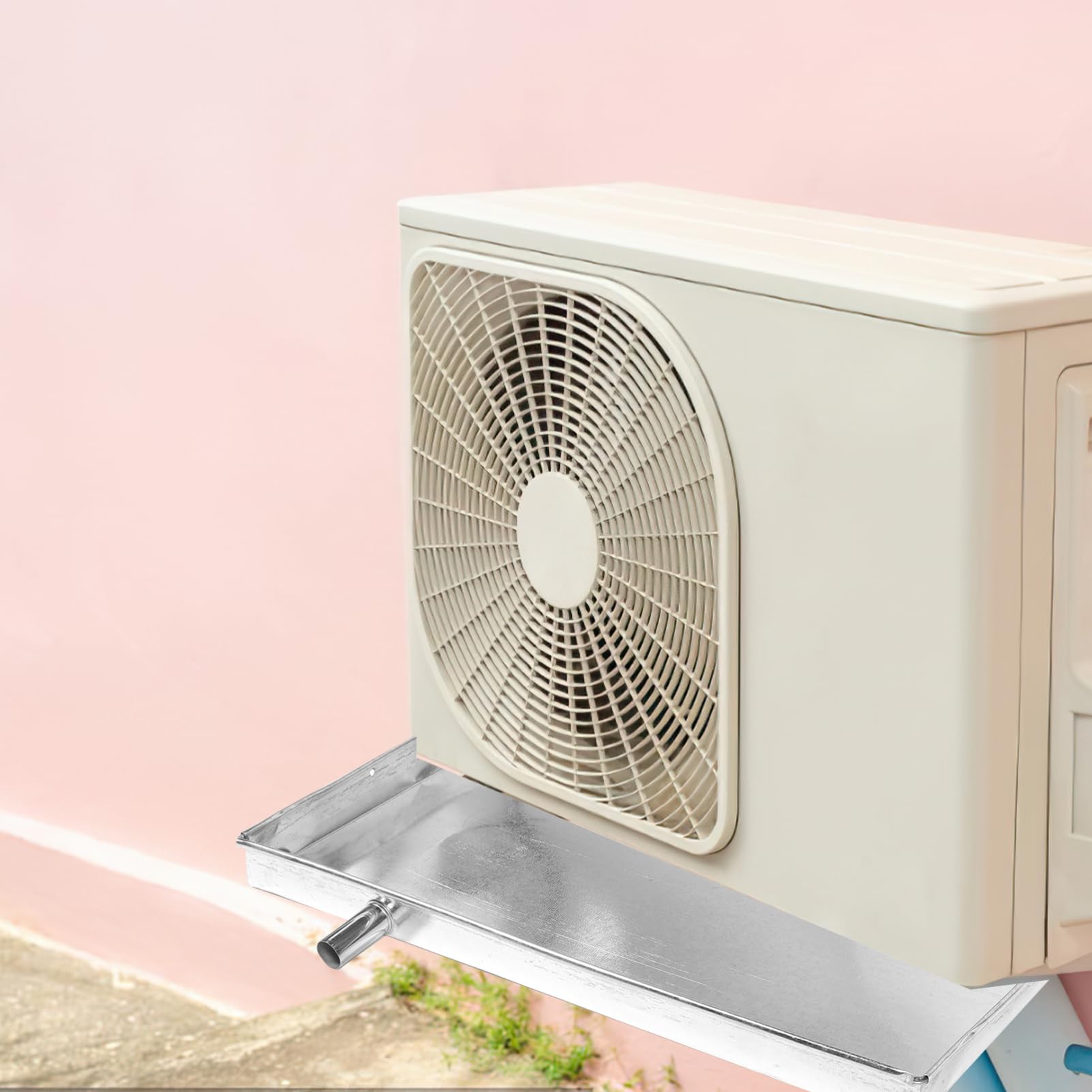 KICHOUSE Bac de Récupération pour Climatisation Fer Galvanisé Plateau de Drainage Fuite Pourités Intérieures et Extérieures Bac à Gouttes Polyvalent pour Usage Intérieur et Extérieur