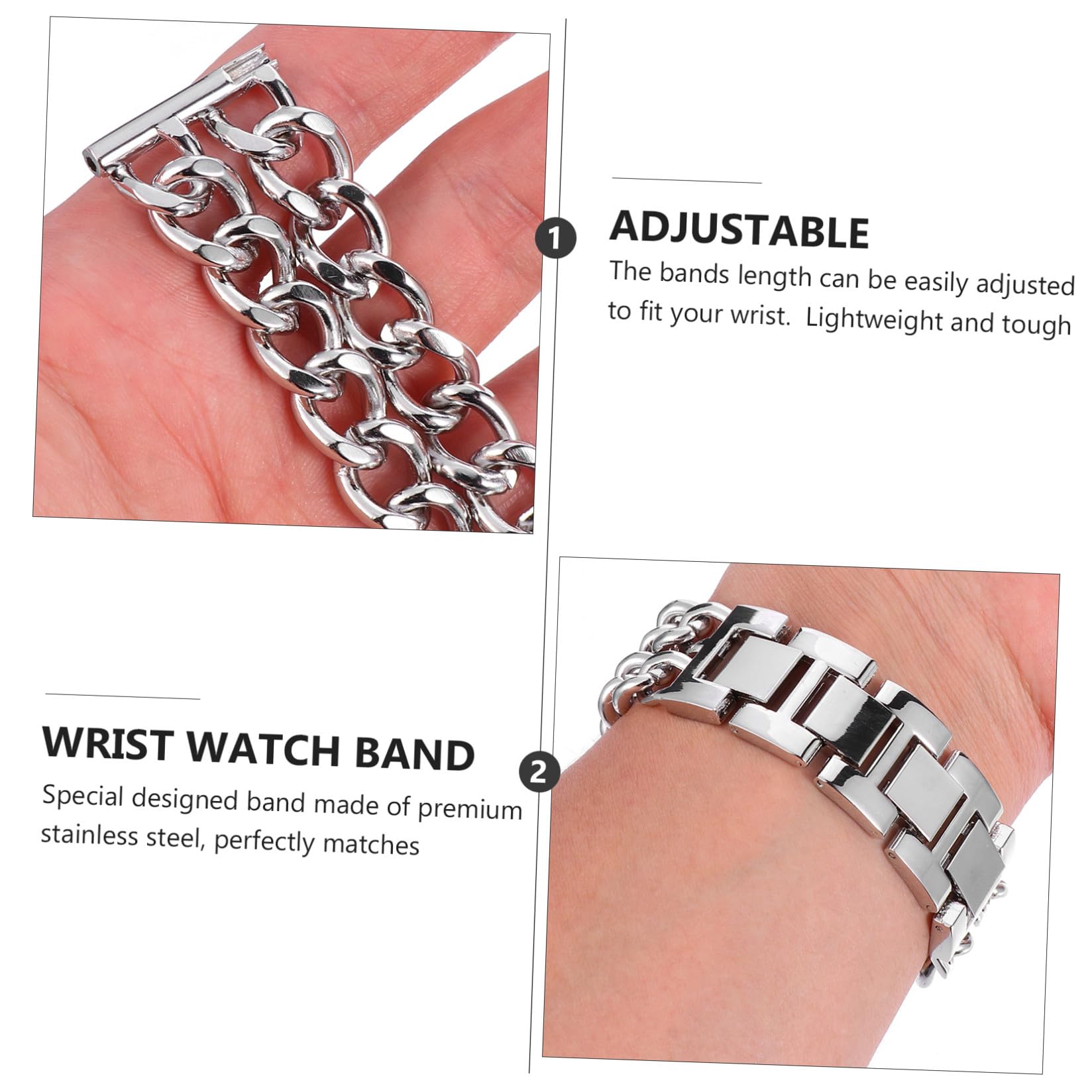 DOITOOL Correa Acero inoxidable Pulsera cadena de reloj Lite