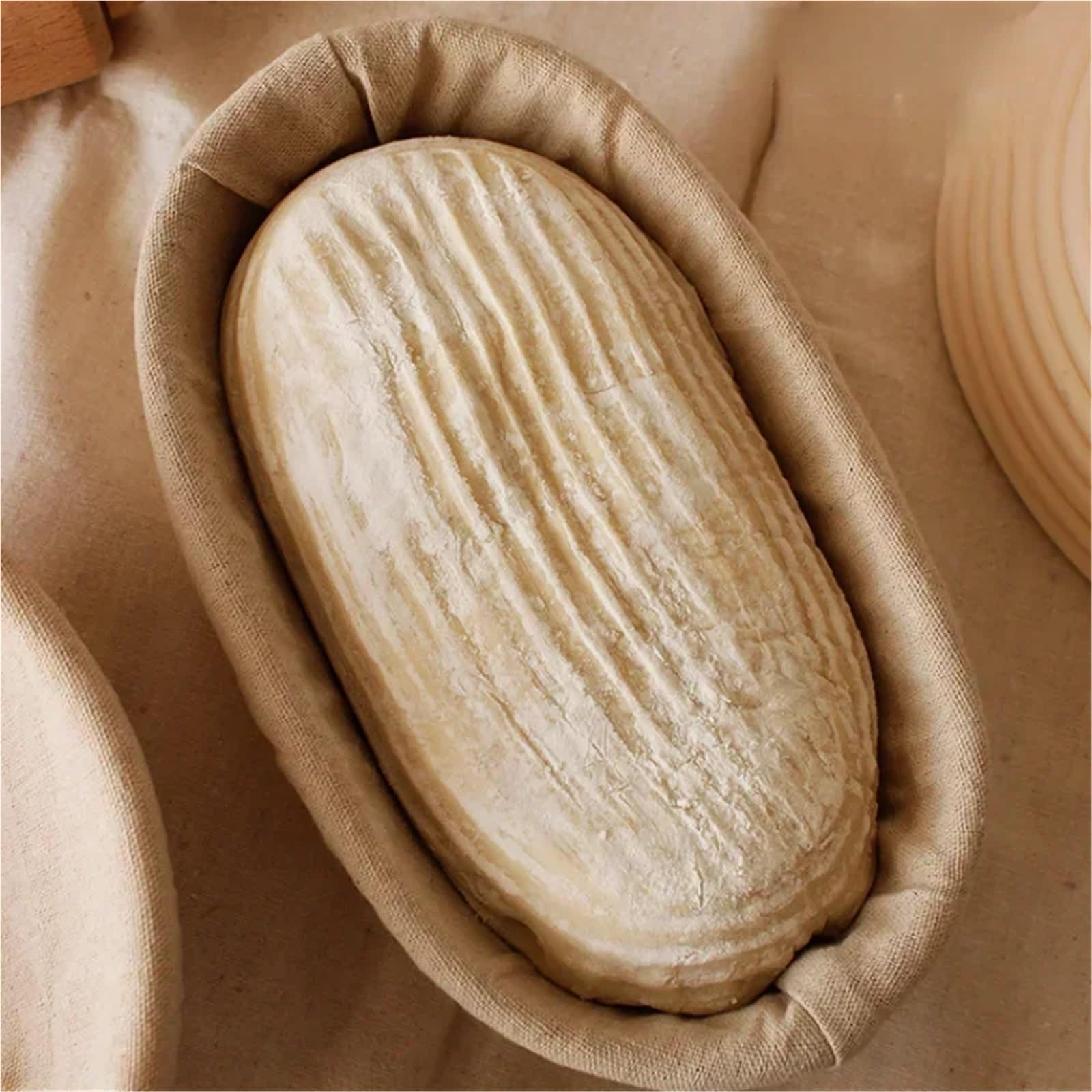 Cesta ovalada for panadero casero, cesta a prueba de pan, fermentación masa ratán Natural, herramientas for hornear, cocina, for pasteles Para Hornear Pan(Baker Bread S)