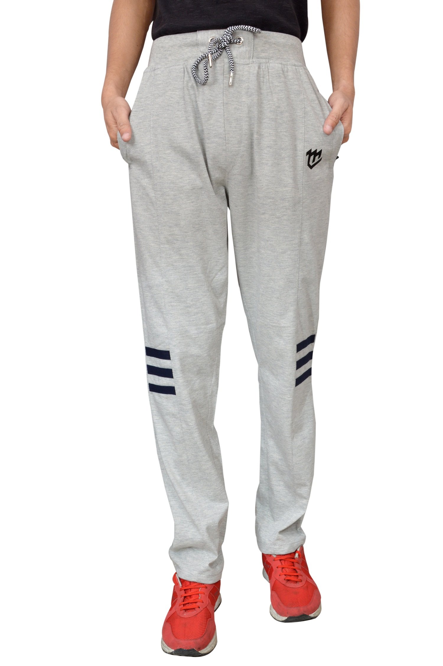 mark louiis Soft Cotton (3 Stripped) Track Pants for Men 2 Zipper & 1 Back Pocket. (Off-White-picture-49