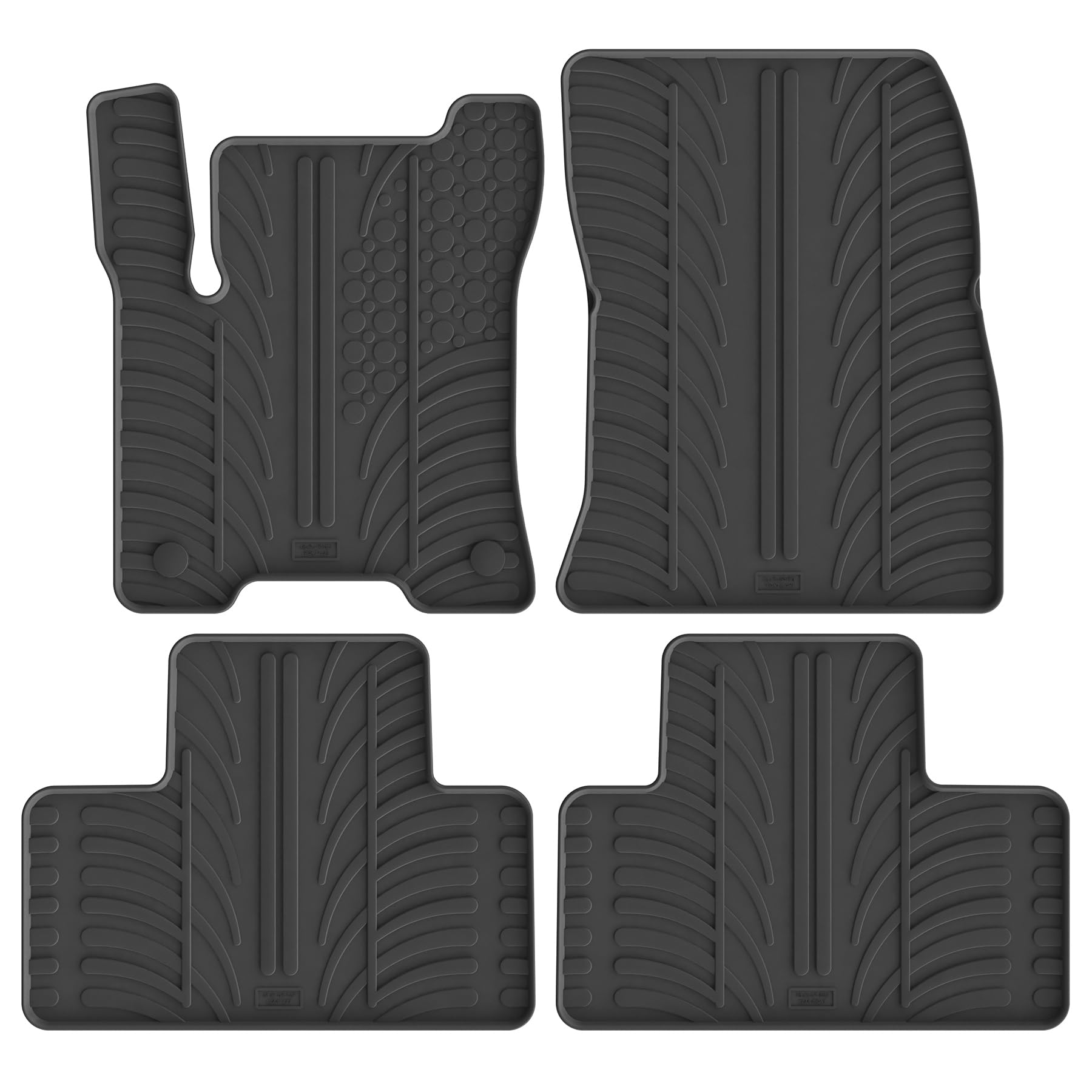 Gledring Rubber mats compatible with Mercedes EQB (X243) 2021- (T profile 4-piece + mounting clips), Black