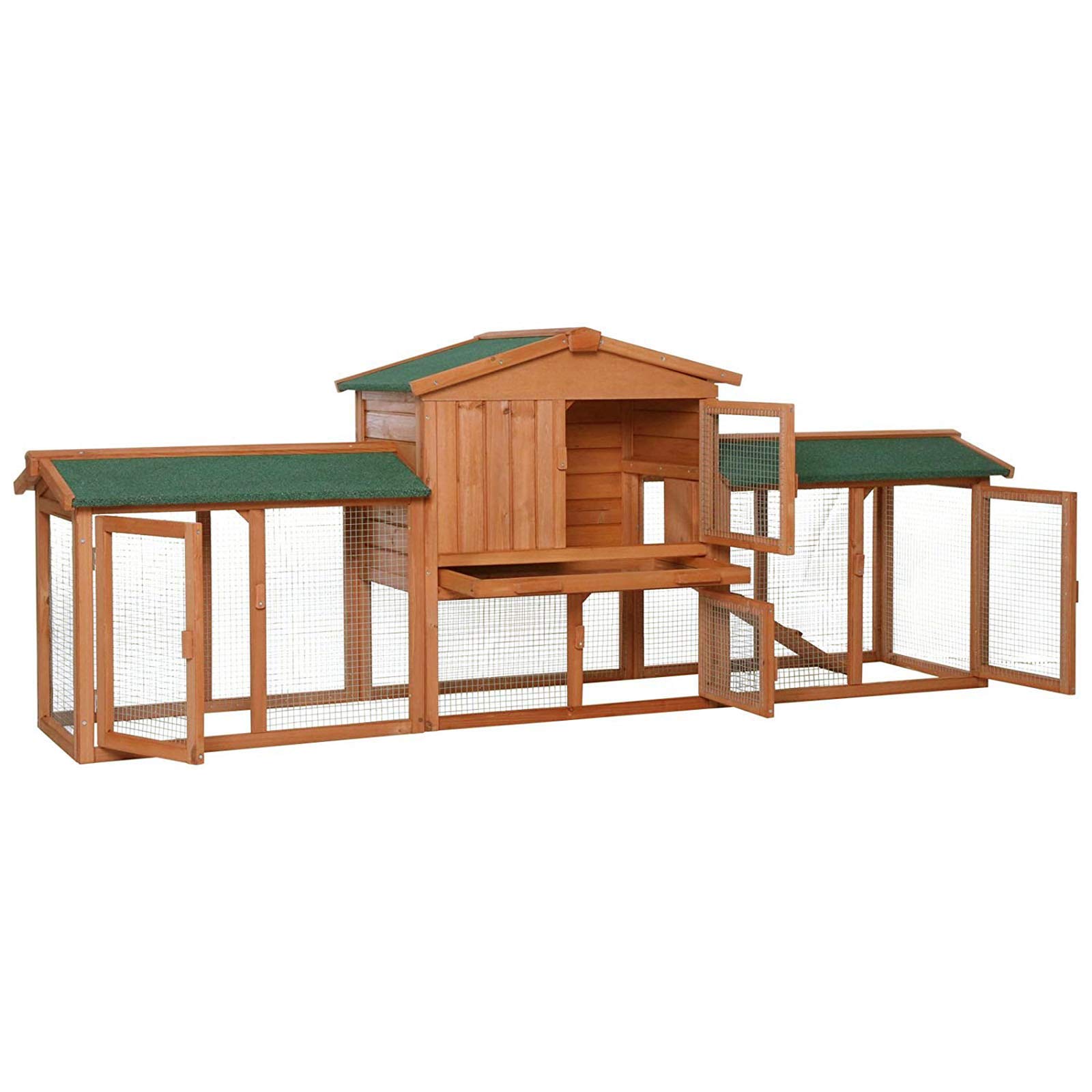 lionto Conejera de Madera caseta Exterior para Mascotas pequeñas cobertizo 212x52x85 cm