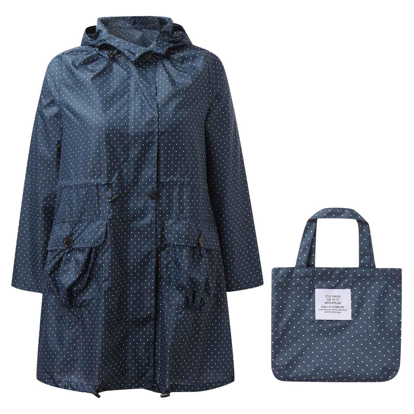 Generisch Kinder Regenjacke Modische Damen Anoraks Regenmantel verstaubare Kapuzenwindjacke für Outdoor verstellbare mit Taschen