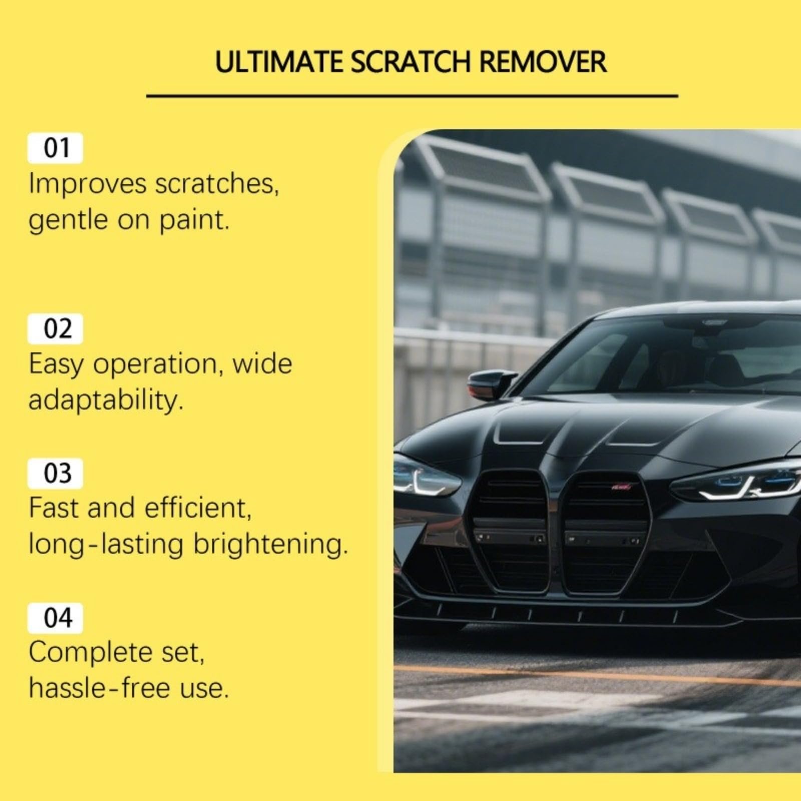 Efface Rayure Voiture Car Scratch Remover Wax, Pâte de Réparation pour Rayures Profondes, Cire de Polissage Anti-Rayures avec Chiffon et Éponge,Doux pour la peinture, adapté à tout type de peinture,