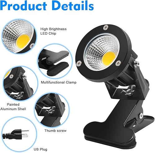 Miniatura 3 de Taysing Luces LED para exteriores, impermeables, con abrazadera, luces de paisaje, con clip para iluminación de acento, plantas, patio, jardín,