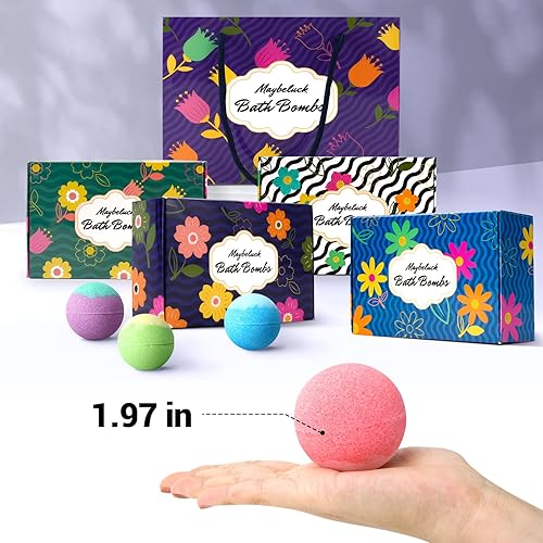 Miniatura 5 de Set de regalo de bombas de baño  24 bombas de baño de burbujas de aceite esencial natural para niños y mujeres, regalos del día de la madre para