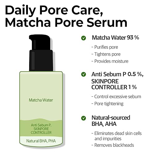 Miniatura 4 de SOME BY MI Super Matcha - Suero para apretar poros, 1.69 onzas, 1.7 fl oz, hecho de agua de fósforo para pieles sensibles, efecto hidratante y