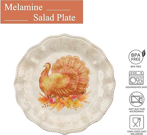 Miniatura 8 de UP ware - Juego de platos de ensalada de melamina con la bandera estadounidense, platos en forma de flor para risotto, pasta y ensalada, sin BPA,