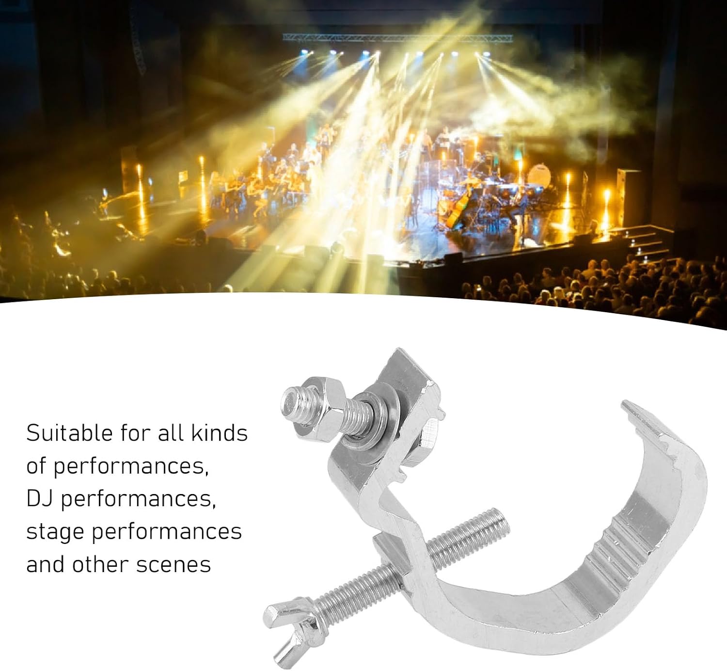 Stage Light Clamp, Crochet Lumiere 10 Pcs Aluminium Alloy 77Lb Clamp, Crochet Lumiere Scene Fits 30 to 52Mm Od Pipe Stage Mount Hook for Spotlight Moving Light