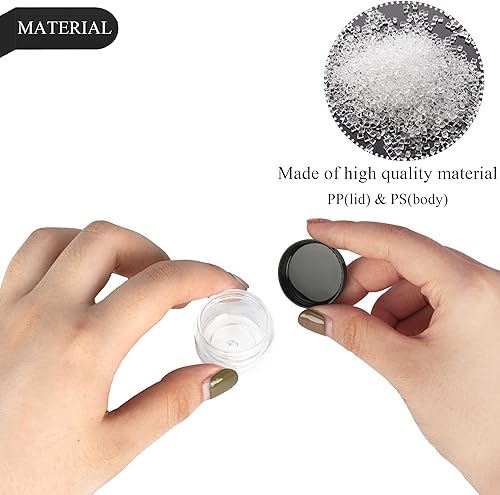 Miniatura 3 de 100 recipientes de muestra de 0.18 oz, frascos vacíos de 0.17 onzas líquidas con tapas, pequeños recipientes para cosméticos, mini frascos de