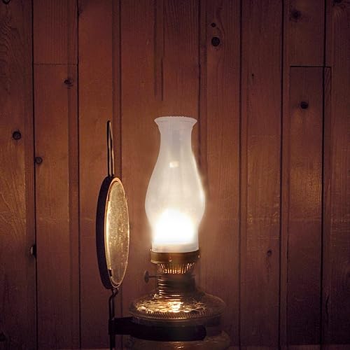 Miniatura 4 de Uonlytech Decoraciones para Salas de Casa Lámpara de cristal Chimenea, lámpara de aceite para chimenea de vidrio retro transparente, pantalla de