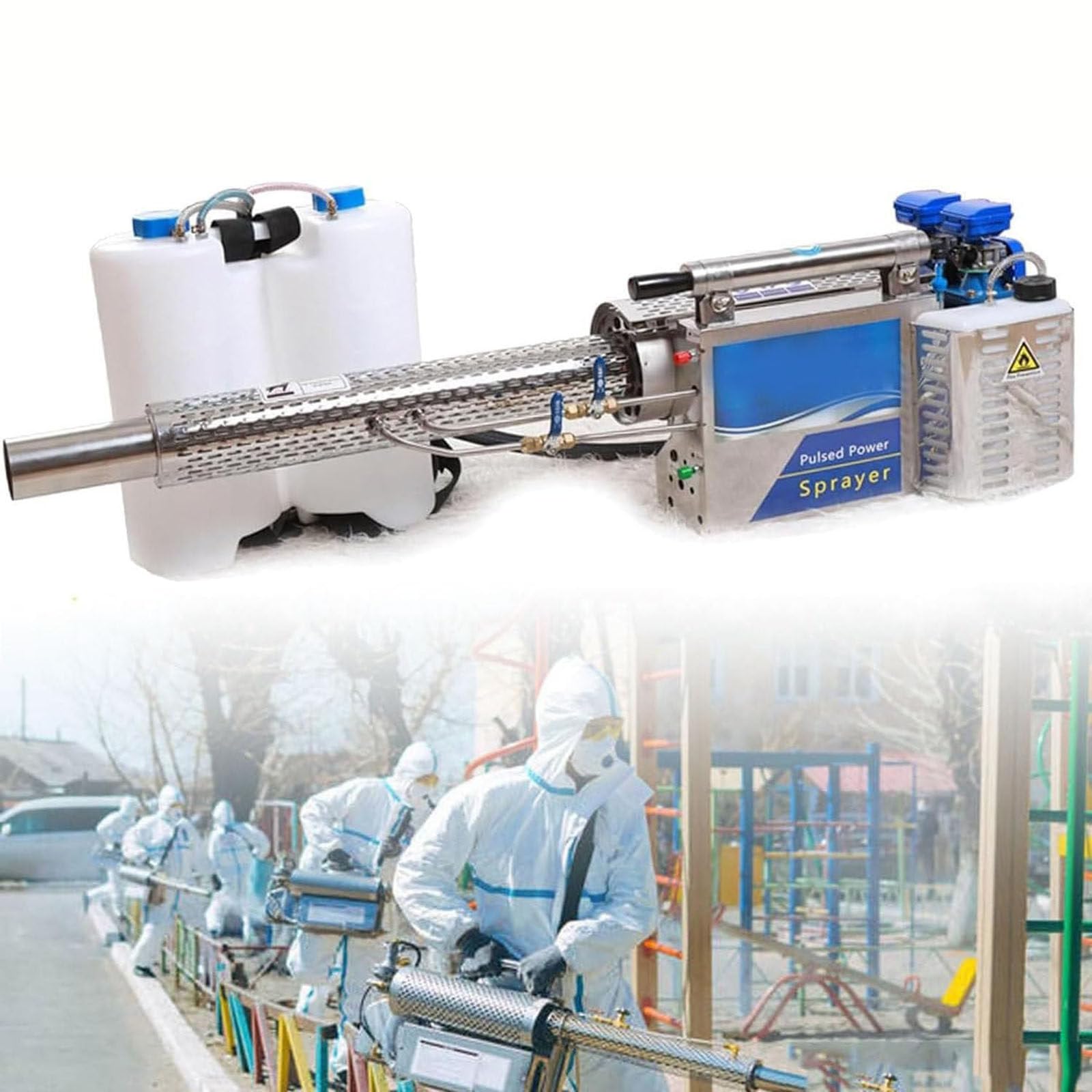 Pulverizador ULV de desinfección Máquina,15L Termonebulizador térmico,atomizador de Aerosol eléctrico, pulverizador agrícola,para Uso en Interiores y Exteriores Silver