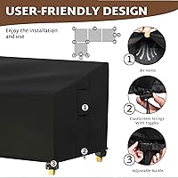 Vista 3 de iBirdie Funda para Muebles de Patio Exterior que se Ajusta a Sofás Seccionales en Forma de L de 100" x 130", 99" x 128", 98" x 126", Impermeable