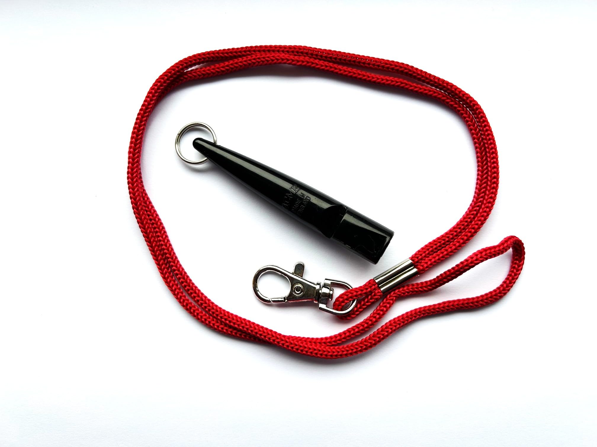 ACME 211.5 Dog Whistle - black with contrasting red lanyard