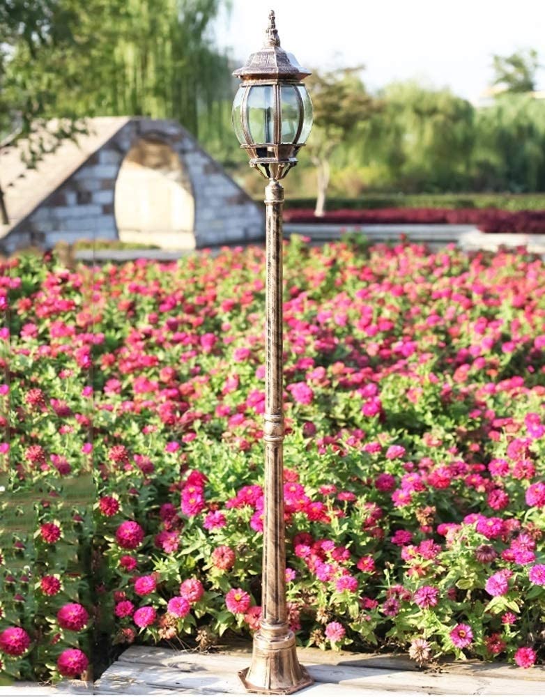 Farola de aluminio E27 de 180 cm para iluminación exterior de jardín y patio