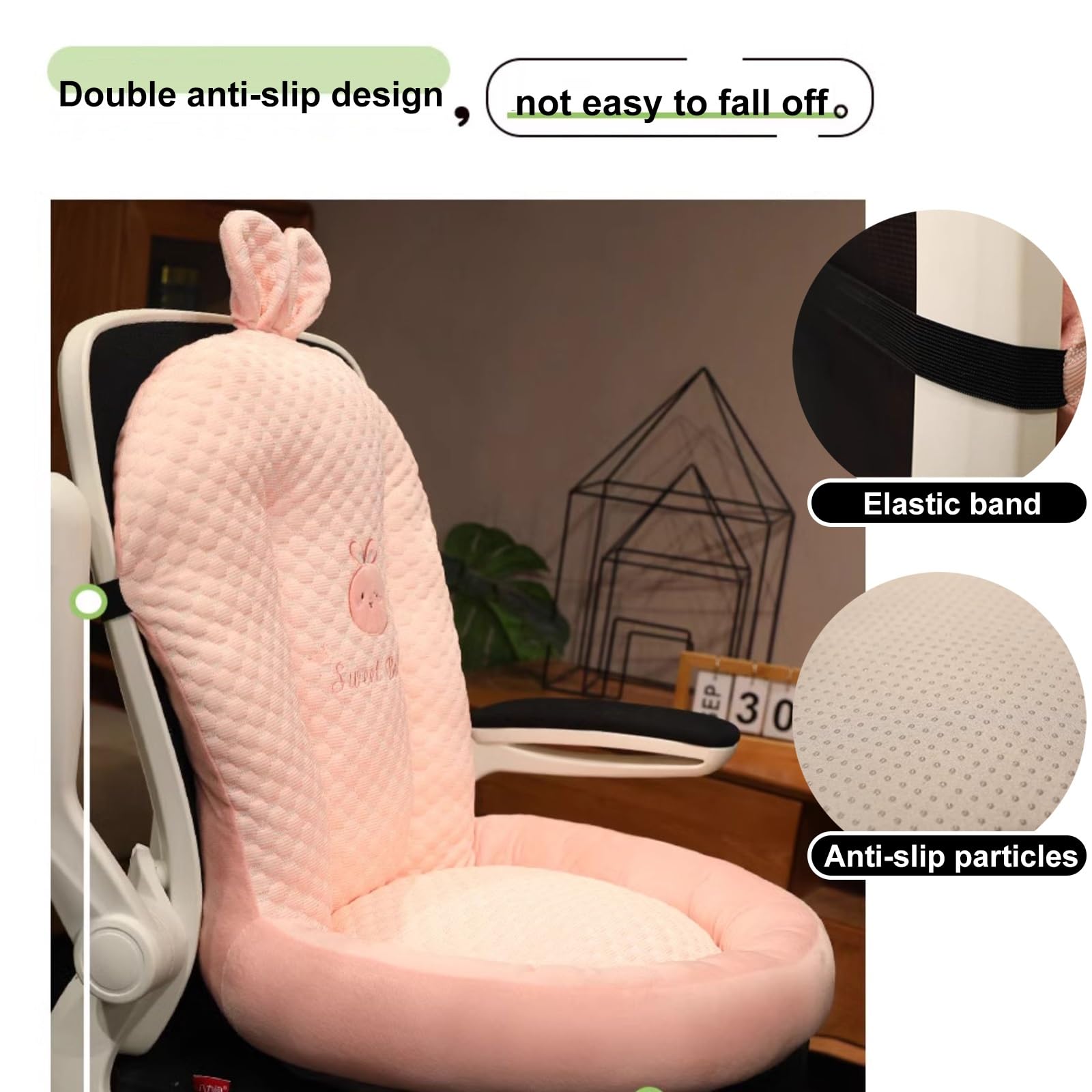 Cojin Lumbar Silla Oficina, Cojines para Sillas, Cojin Silla Oficina, Cojines de Silla de DiseñO Antideslizante con Respaldo Alto, Adecuados for Sillas, Sofás(Green)