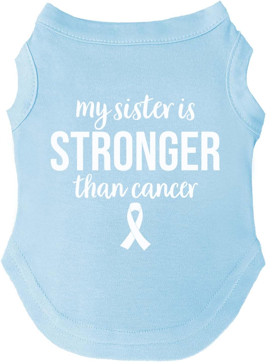 My Sister is Stronger Than Cancer Dog Tee Shirt Sizes for Puppies, Toys, and Large Breeds (Hot Pink, 2X-Large 1134)