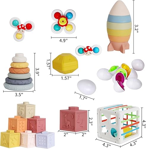 Miniatura 7 de Dulsaera Juguetes 6 en 1 para bebés de 6 a 12 meses, juguetes sensoriales para niños pequeños de 1 a 3, juguetes Montessori para 1 año, juguetes