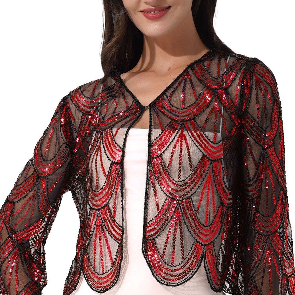 Chal Lentejuelas Multicolor Años 20 Fiesta Disfraz Noche Chal De Fiesta Con  Lentejuelas Y Cuentas Estilo Años 20 - Capa Decorativa Para Noche O Disfraz  Barbie Sparkle Beach, image size:1001x1001