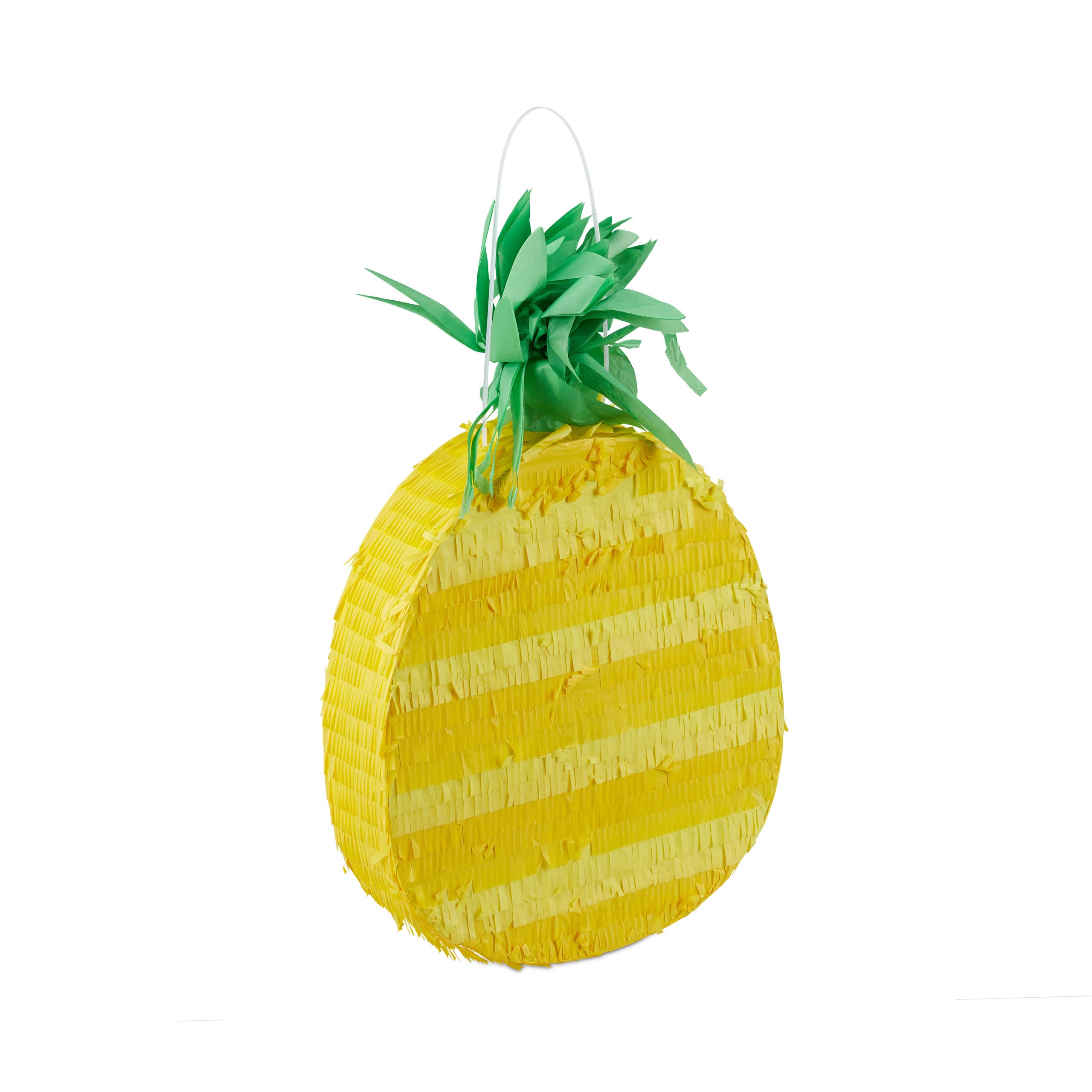 Relaxdays Pignatta a Forma di Ananas, da Appendere, per Bambini e Adulti, da Riempire, HxLxP: 59 x 32 x 9 cm, Giallo