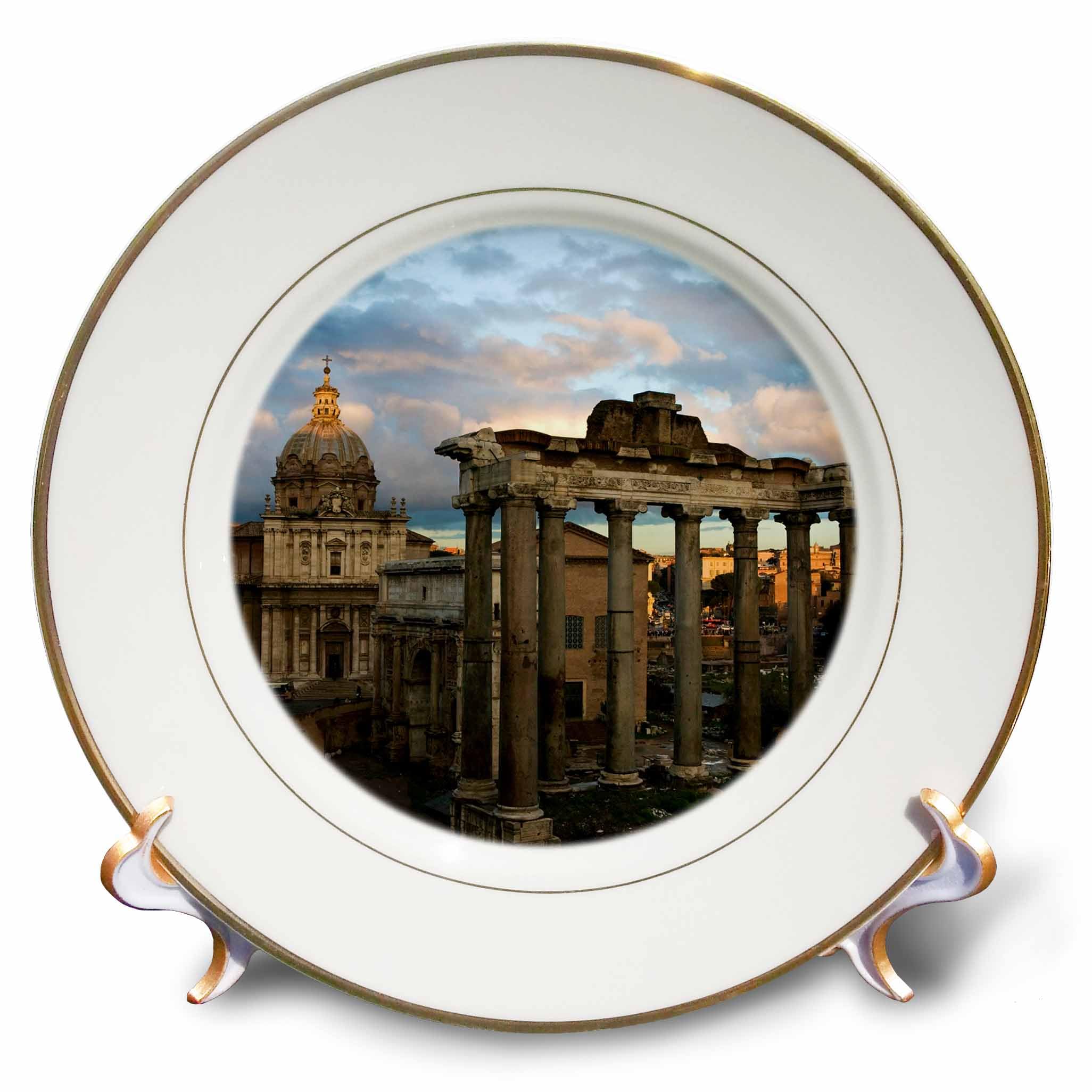 3dRose cp_82106_1 Forum, Rome, Italy-Eu16 Dbn0183-David Barnes-Porcelain Plate, 8-Inch
