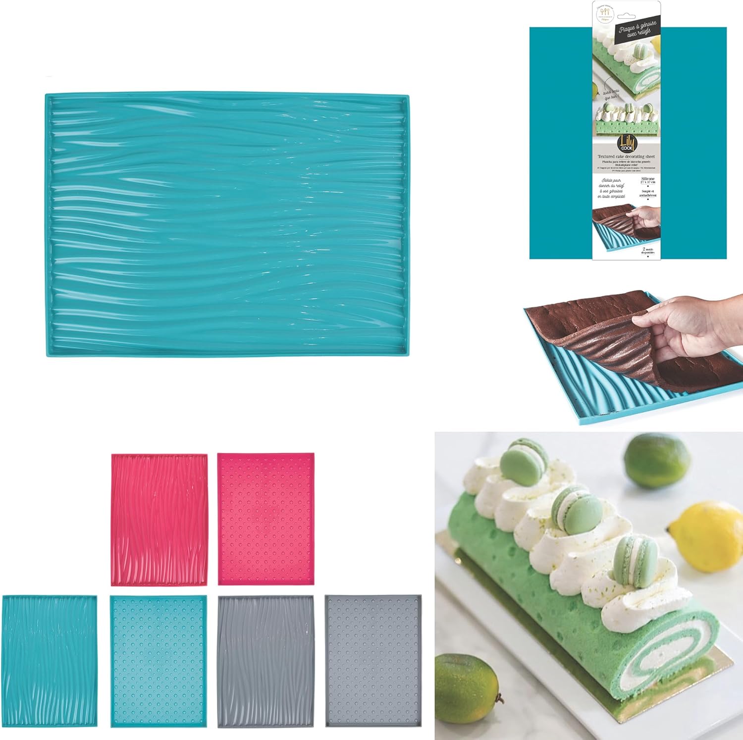 KP5276 Sponge Cake Mould Silicone/Plastic 37 x 27 x 2 cm (Assorted Colors)