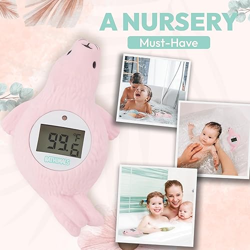 Miniatura 7 de Termómetro de baño para bebés, juguetes de baño para bebés, diseño de sello adorable, termómetro seguro para bebés  Productos esenciales para recién