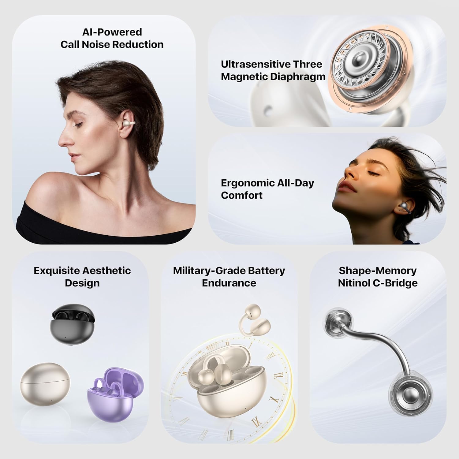 AI Translator Earbuds, Real Time 3-in-1 Translation Earbuds 144 Languages & Accents,Open-Ear Clip-On Design for Travel, Business & Multilingual Conversations, (Milky White) - Image 6