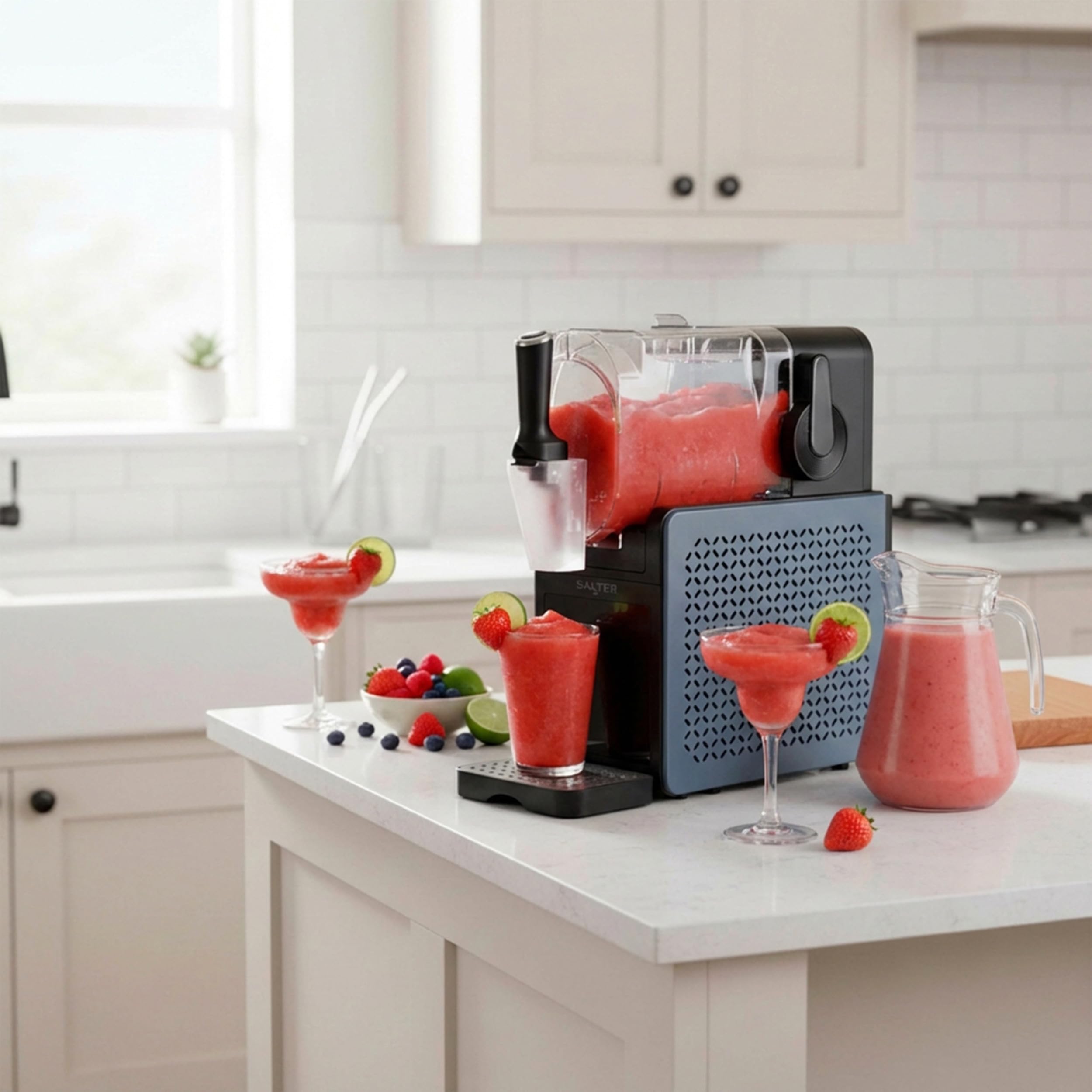 Salter Macchina per granite – Macchina per bevande ghiacciate, cocktail, frappè, milkshake, senza ghiaccio, 5 programmi preimpostati, capacità 2,5 L, mantiene il freddo per 12 ore, 200 W