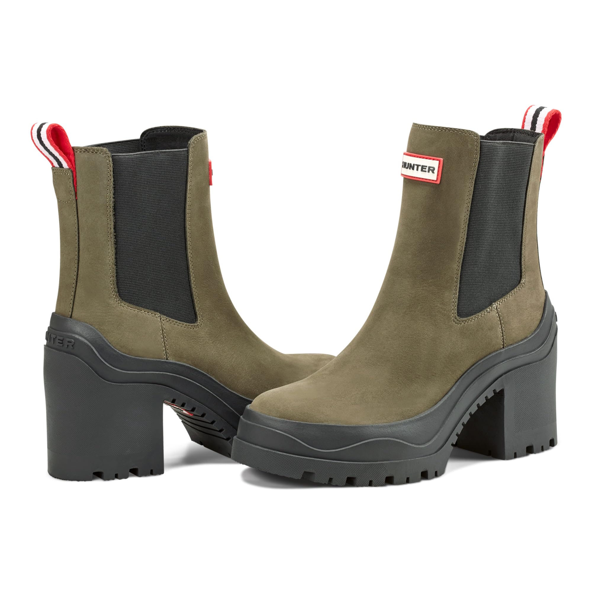 Hunter Women's Miana Chelsea Boot: 7 Dark Green Leather