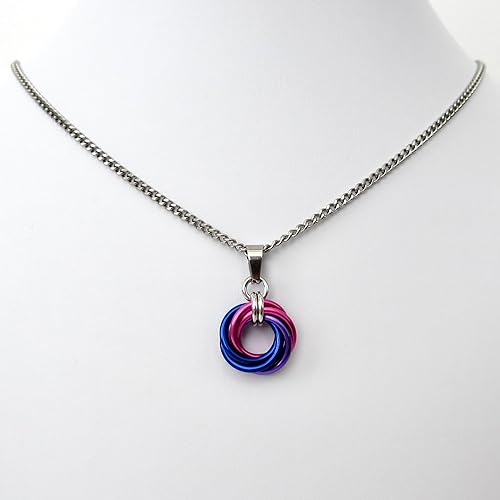 Miniatura 7 de Bi pride pendant chainmail love knot bisexual pride jewelry