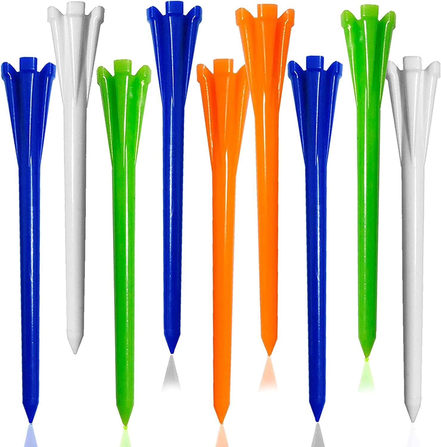 FINGER TEN Golf Tees Plastic Unbreakable Small 3 1/4 Inch 83mm 2 3/4 70mm With Five Claws Prong