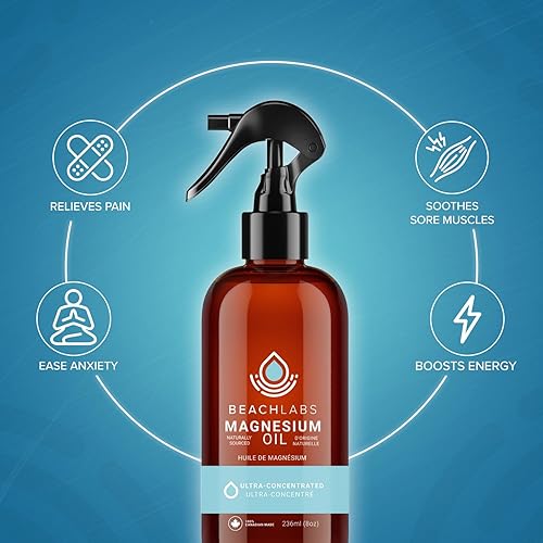 Miniatura 4 de Spray de magnesio (paquete de 2)  procedente del océano y 100% fabricado en Canadá  Spray de magnesio para pies y cuerpo  Agua de mar concentrada