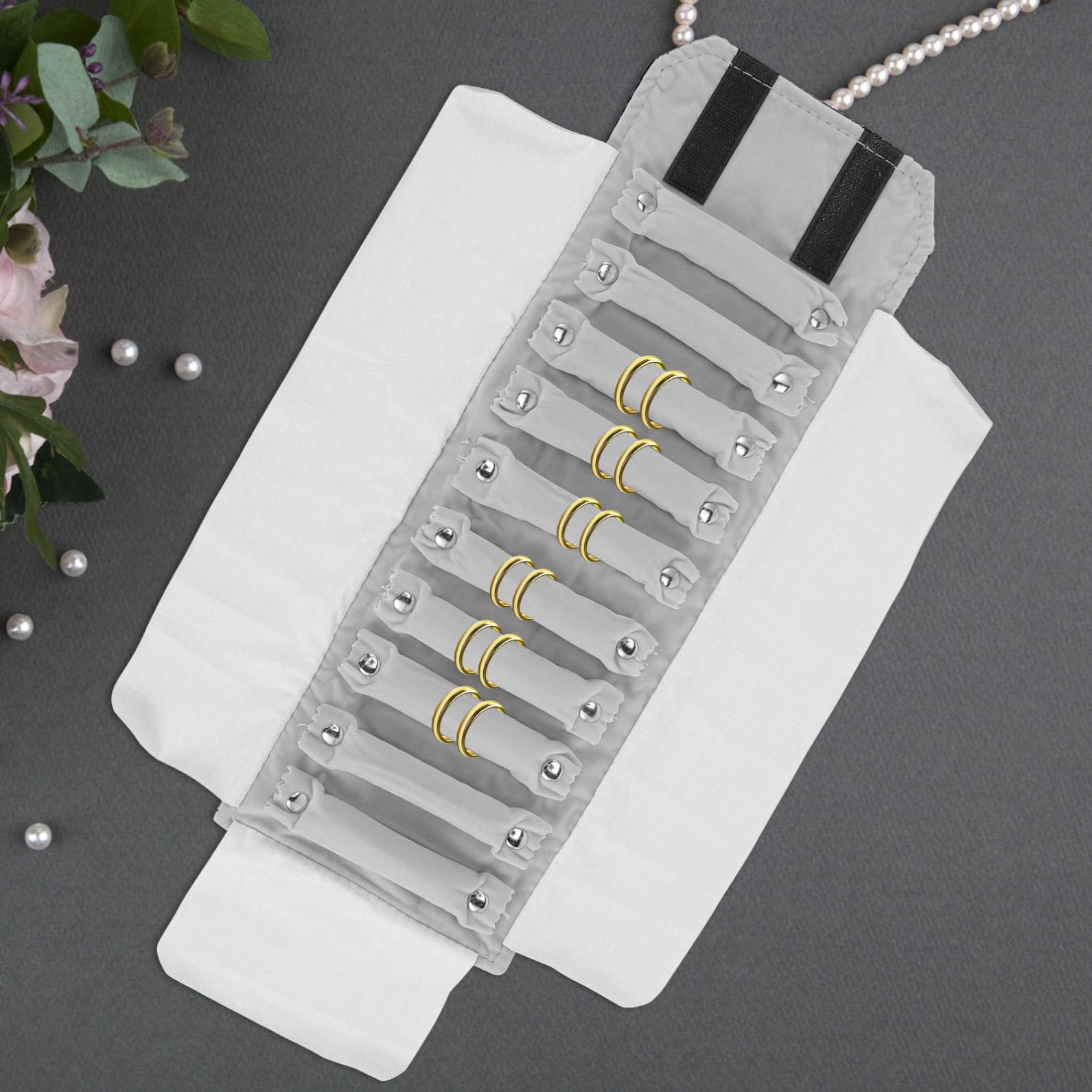 Sewroro Estuche Enrollable para Joyas Gran Capacidad, Organizador Portátil para Anillos y Pulseras, Bolsa de Viaje de Terciopelo para Eventos y Desplazamientos
