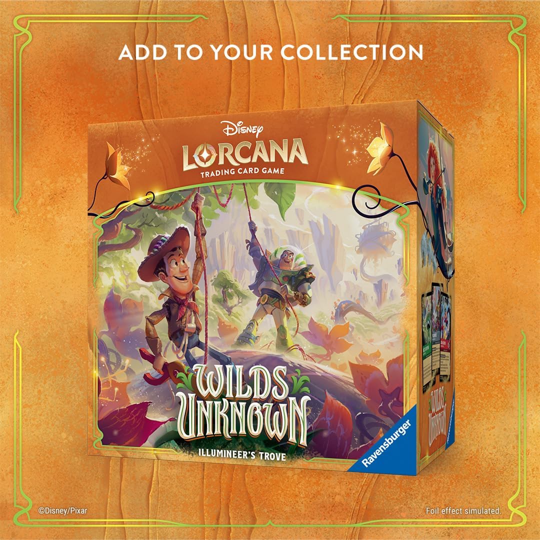 Ravensburger Disney Lorcana TCG: Wilds Unknown Illumineer's Trove for Ages 8 and Up - Secure Card Storage - Includes 8 Booster Packs, Damage Counter Dice, Card Dividers - Original Disney Artwork