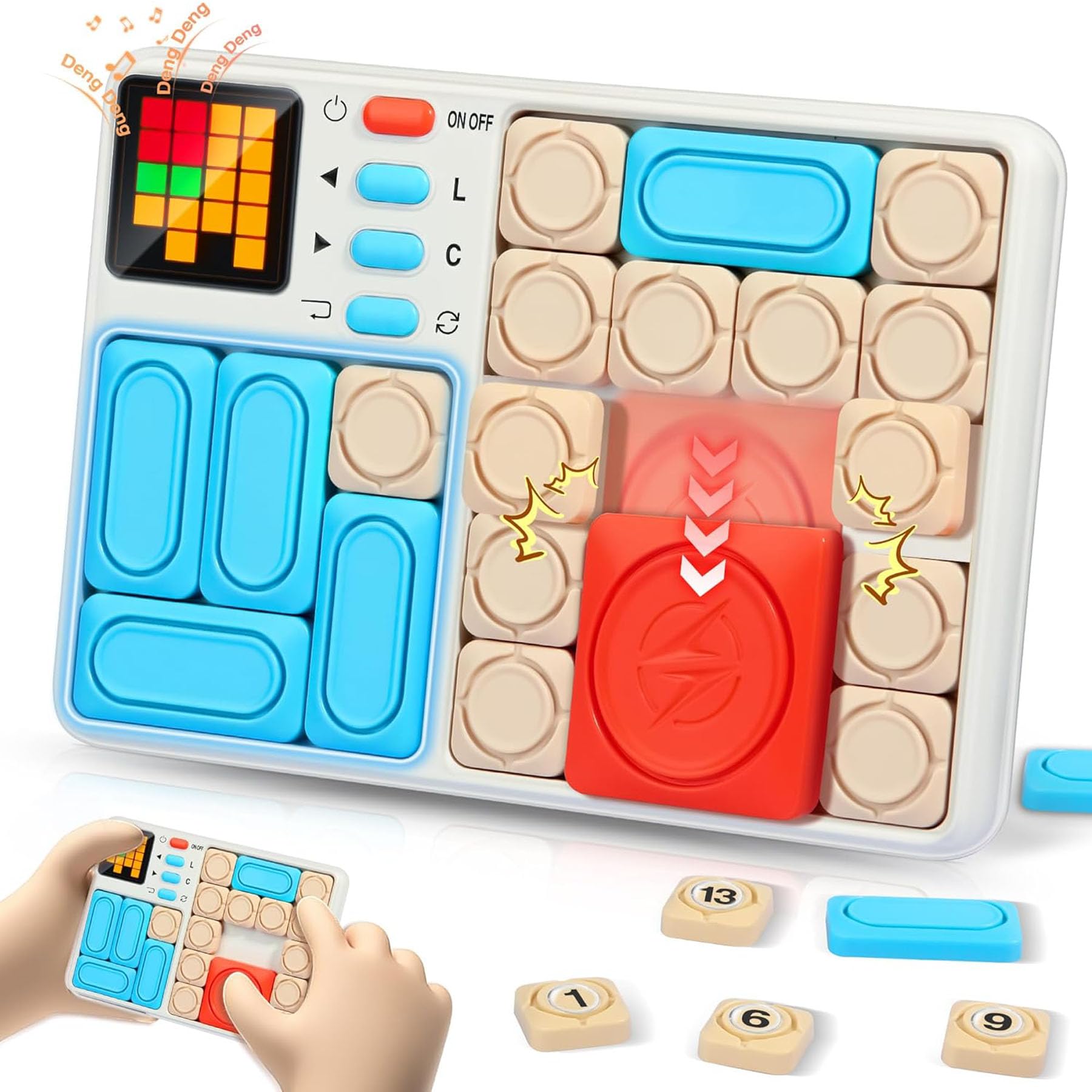 Super Slide Puzzle Games, Original 500+ Challenges Brain Teaser Puzzle, Electronic Puzzle?Travel Games Birthday Gifts for Boys Girls?White?