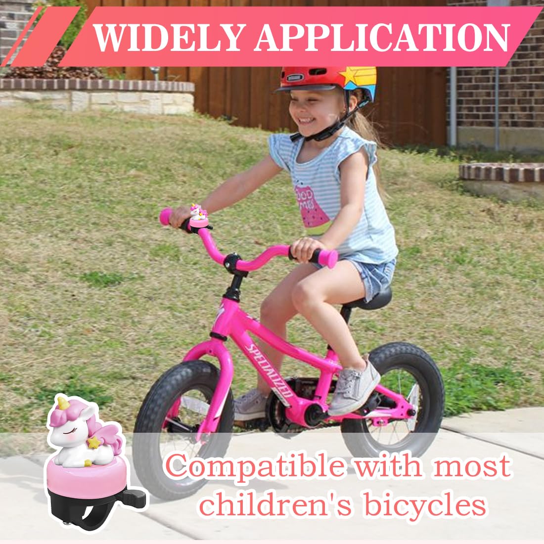 GXGM sonnette de vélo poney rose son fort clair enfants filles garçons