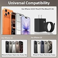 Vista 6 de Cargador de teléfono 17 16 15 de carga rápida, cable de carga USB C de 10 pies de largo con bloque de carga rápida de teléfono tipo C de 20 W