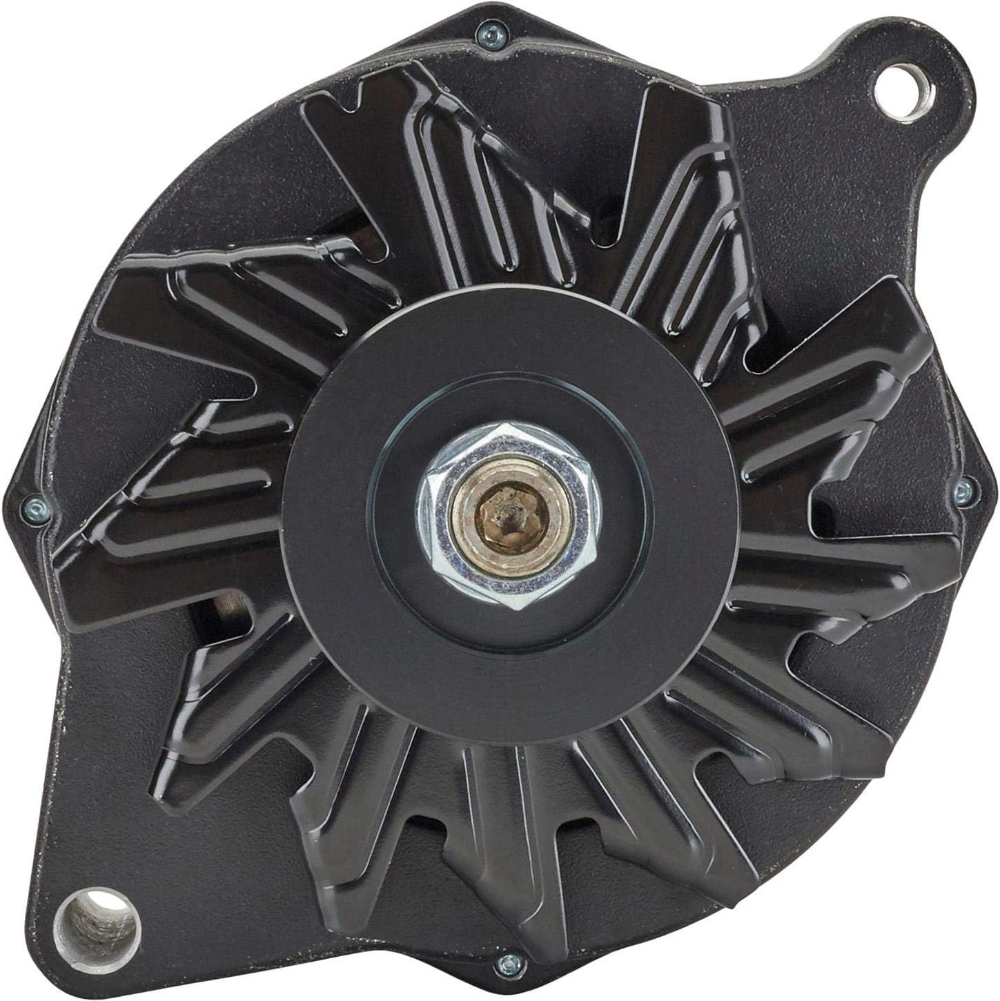 Ford 1G Style 110 Amp 1-Wire Alternator, Black: High-Amperage Output for Hot Rods, Muscle Cars, Reliable for AMC, Ford Big/Small Block, Inline, V6/V8 Engines, & More