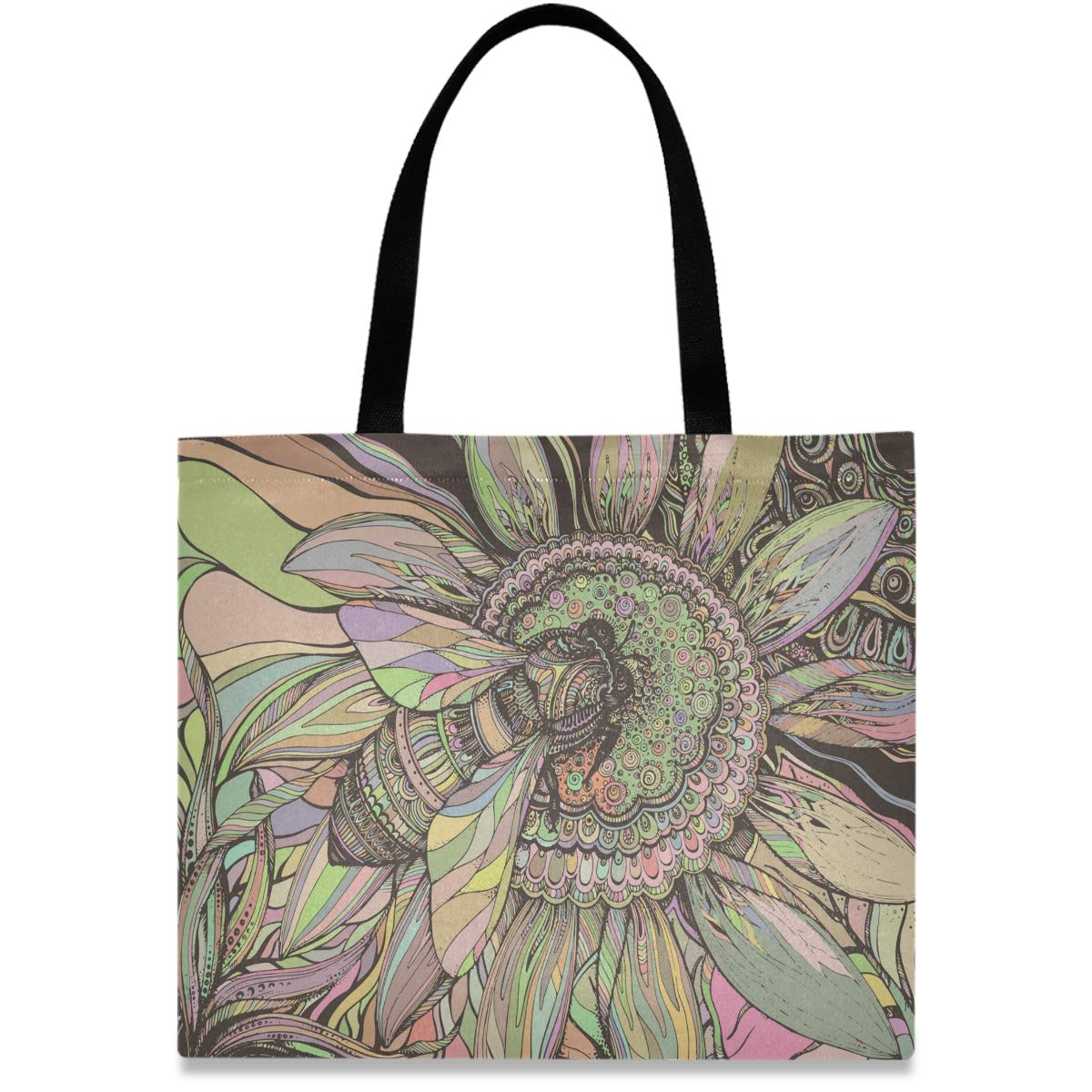 visesunny Canvas Shoulder Bags For Women Waterproof Tote Handbags For Teens Beach School Daily Working