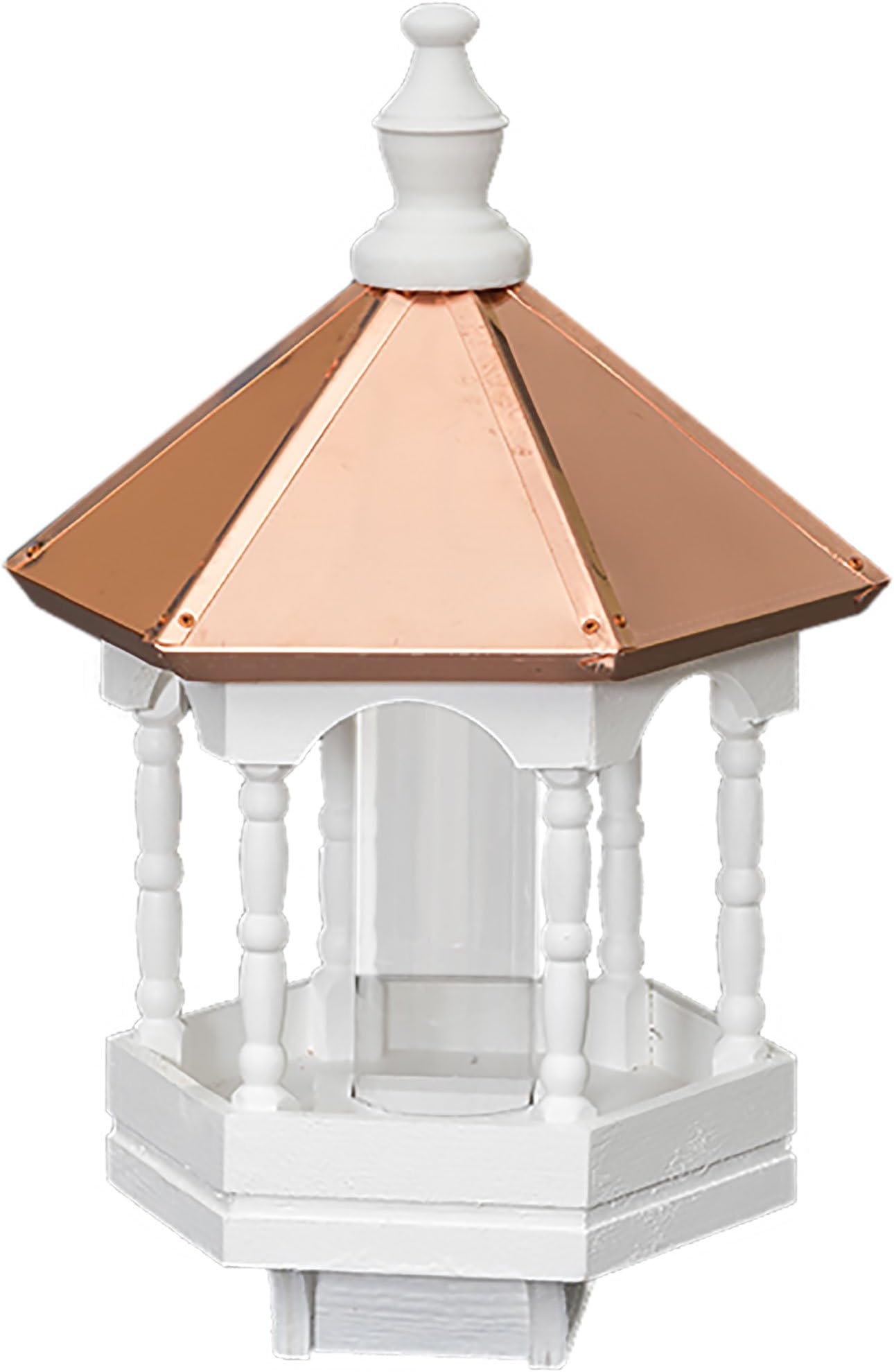 Amish 22" Bird Feeder with Copper Roof and Spindles, Handcrafted in the USA