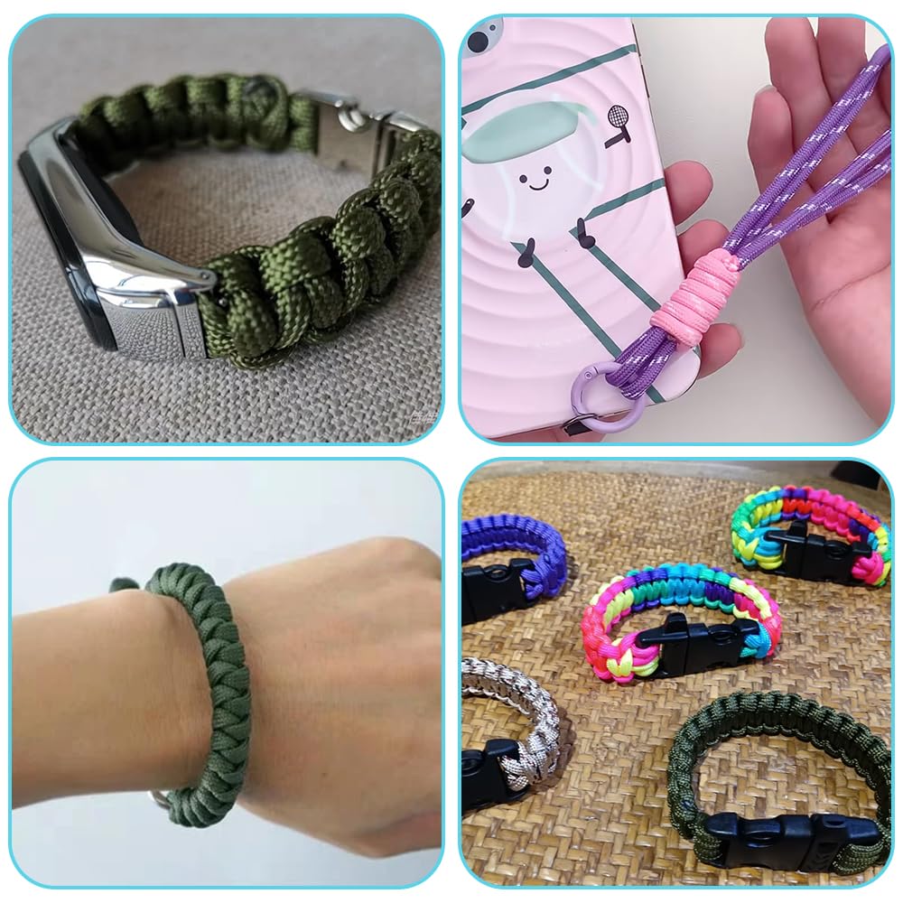 Cuerda de paracord 550 10 ft 3 m 4 mm 7 hilos núcleo nailon pulsera DIY llavero