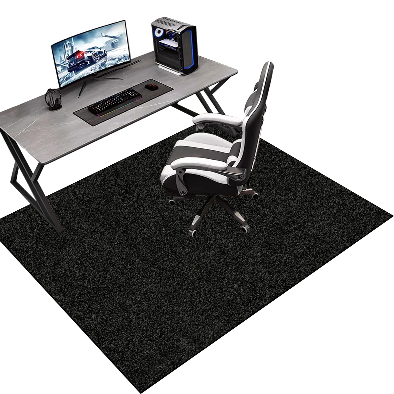 Tapis protège Sol, Gaming Tapis de Chaise pour Les Chaises de Jeu ou de Bureau, 120 x 140 cm Tapis antidérapant sous Chaise de Bureau, Protège Les Sols, Planchers, Parquets, pour Gaming et Le Travail