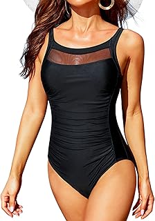 Sponsored Ad - Tempt Me Women One Piece Mesh Swimsuits Vintage Tummy Control Bathing Suits