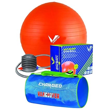 VERIFIED Gym Set with VERIFIED 75 CM Weighted Gym Ball and Charged Vancouver Small Gym Bag Sky