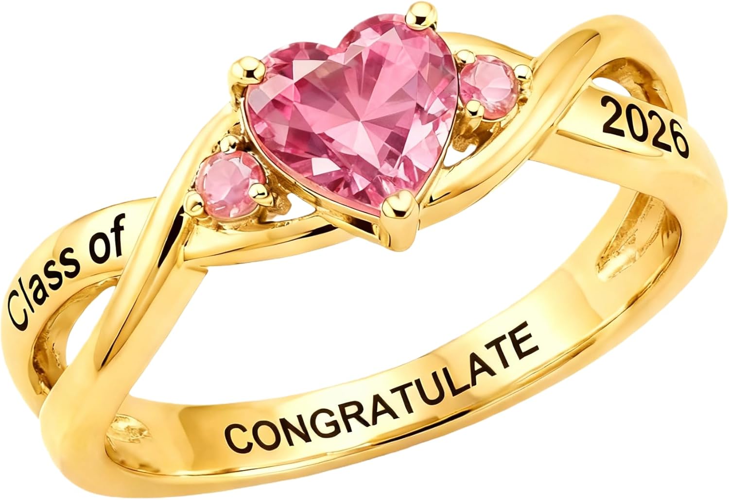 Class Ring for Women High School,925 Sterling Silver College Graduation Rings with Birthstones Class of 2026 Graduation Jewelry Gifts for Women