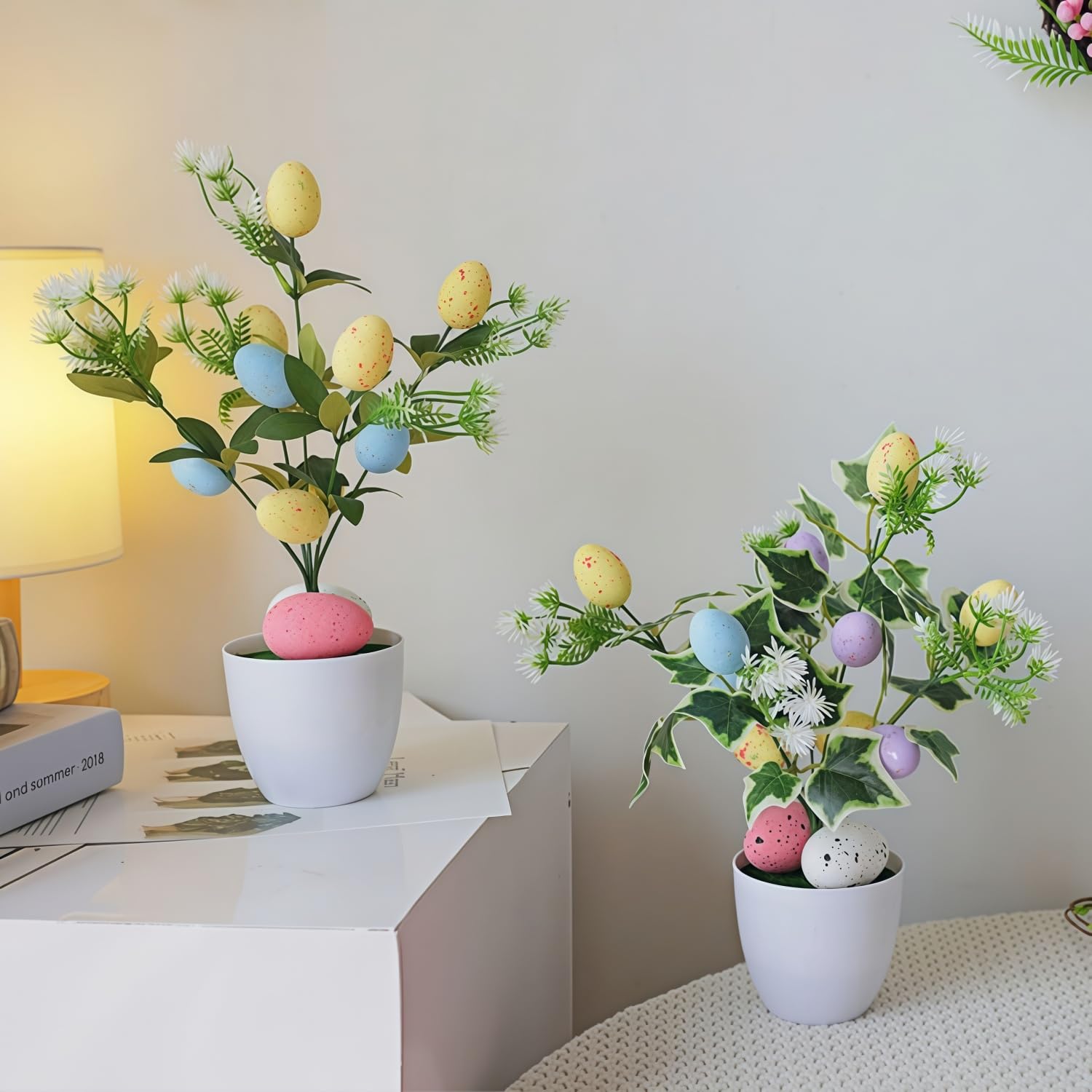 Ulalaza 100 PCS Easter Eggs Shells Colorful Easter Eggs Simulation Egg Foam Egg Shell Handmade DIY Easter Egg?1.2X1.6IN?