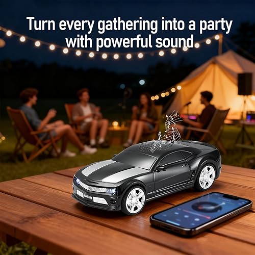 Miniatura 3 de WS-592 Supercar Design Bluetooth Replica Altavoz - Modelo de coche portátil Altavoz inalámbrico con TWS estéreo, radio FM, luces LED de fiesta,