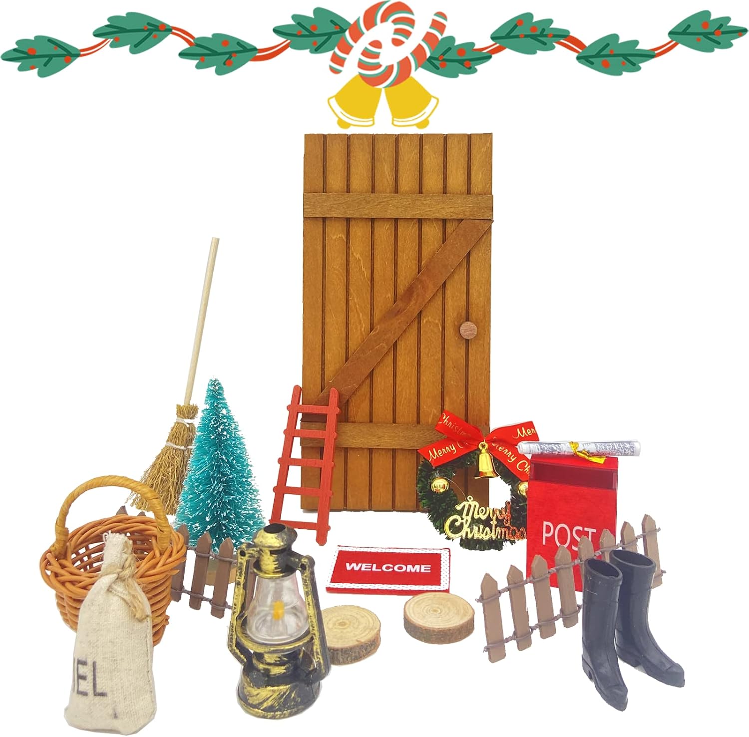 Porta elfo d Natale stampable, decorazone natalza, fle dgtal, perfetta per qualsas